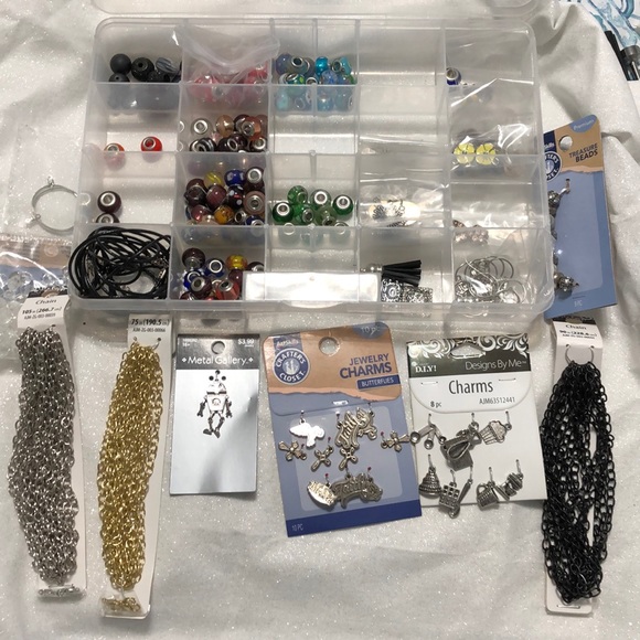 Hobby Lobby Jewelry - Make your own jewerly kit glass beads& charms plus bonus